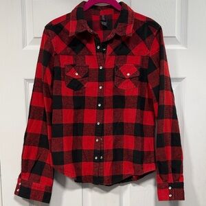 Urban Outfitters Red and Black Plaid Flannel
